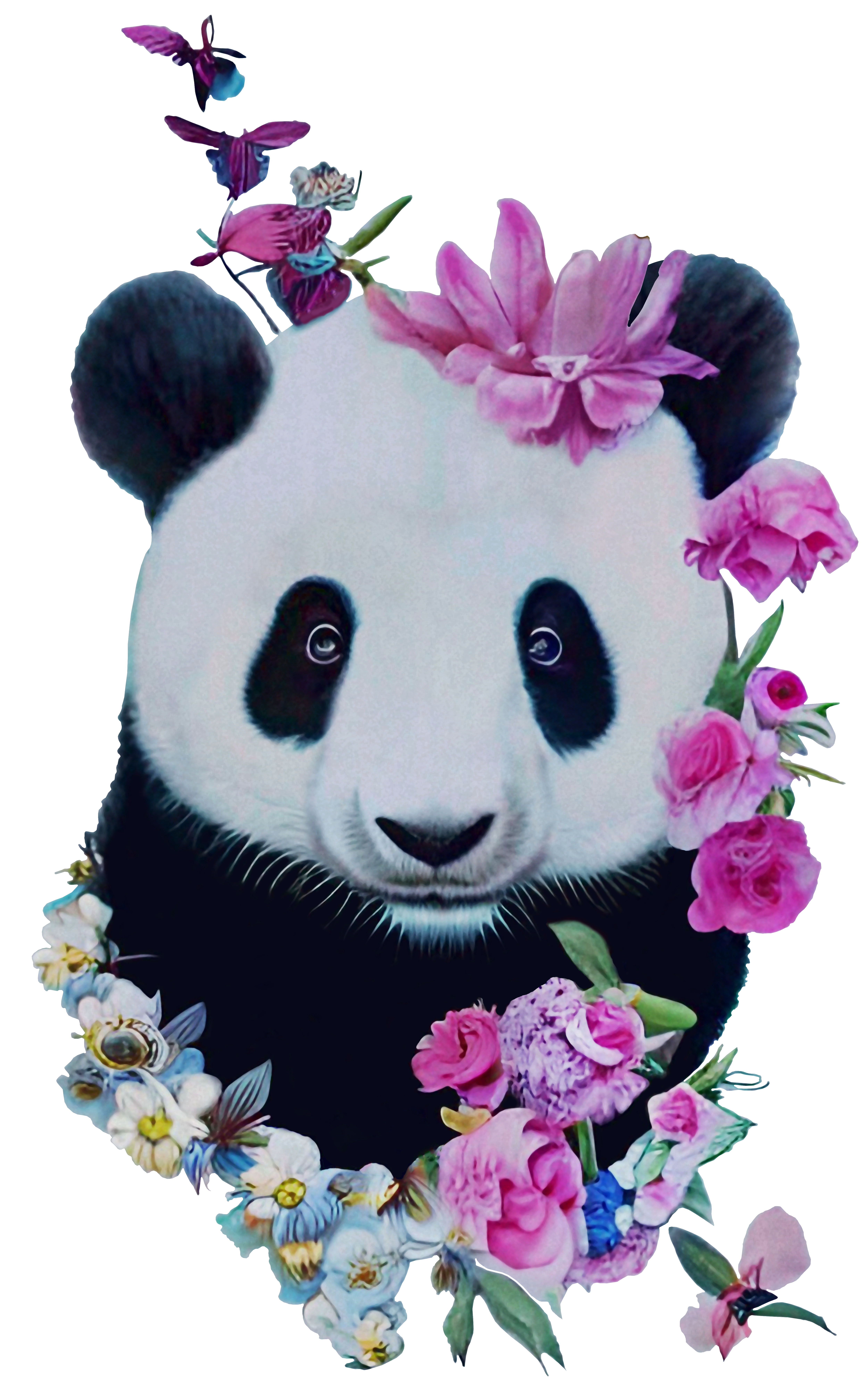 Panda & Flowers